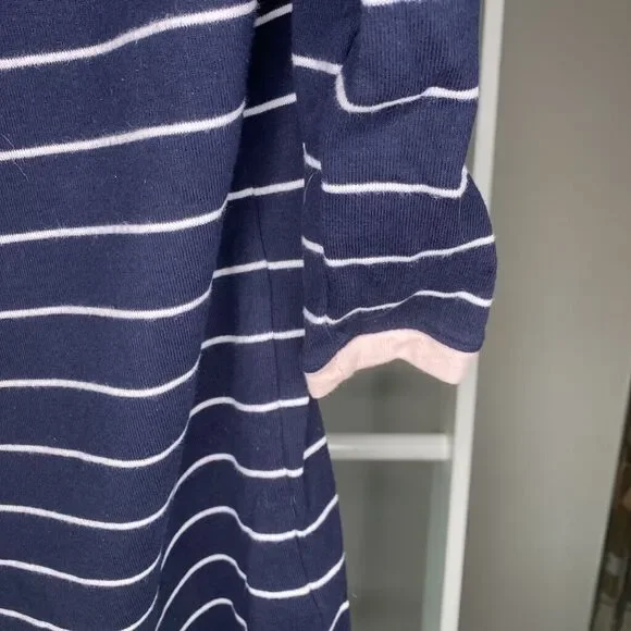 LRL Ralph Lauren Shirt Womens 1X Blue White Striped 3/4 Sleeve Cotton - Picture 4 of 6